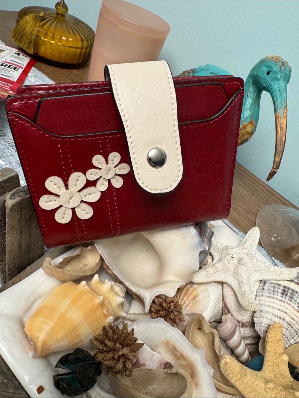 Gorgeous Bostanten Red leather Wallet 🌺 NEW